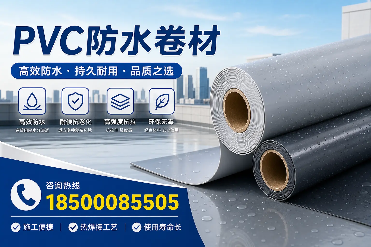PVC防水卷材施工过程详解,确保在鸡西顺利完成项目
